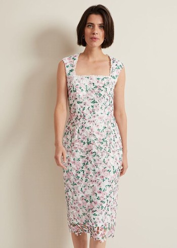 Phase Eight Diana Floral Lace Dress Multicolor Australia | NE4120968